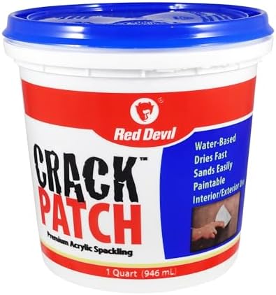 Red Devil 0804 Crack Patch Premium Acrylic Spackling, 1 Quart, 6 Pack