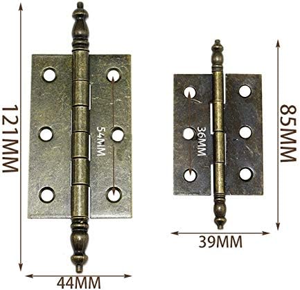 4 PCS Folding Butt Hinges Antique Bronze Hinge Vintage Hardware with Screws for Doors Windows Cabinet Cupboard Wardrobe Wooden Boxes Jewelry Case Chest Medium Size (Length:3-1/4" Width:1-1/2")