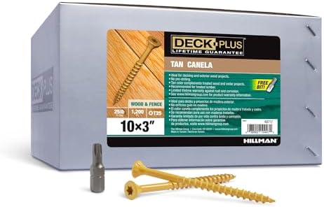 Deck Plus Deck Screws, #10 x 3in, 1500 Pack, Tan