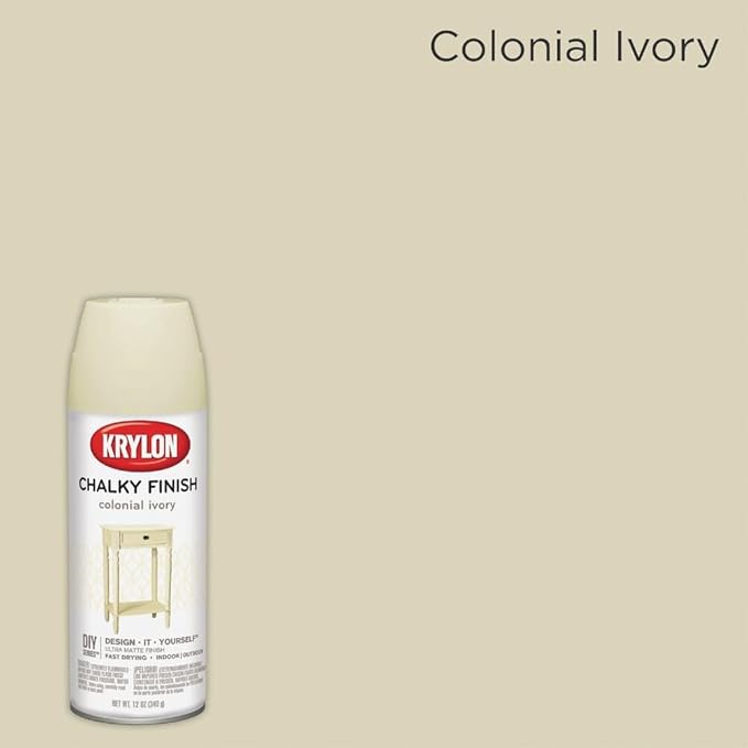 Krylon SW4108 Colonial Ivory, Spray Paint, Chalky Finish, 12 Oz, 12 Ounce (Pack of 1)