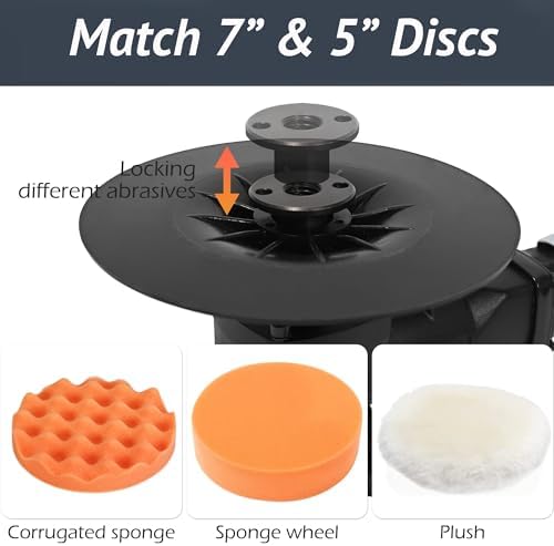 7 inch Air Angle Sander, Pneumatic Polisher Buffer, 4500RPM Variable Speed