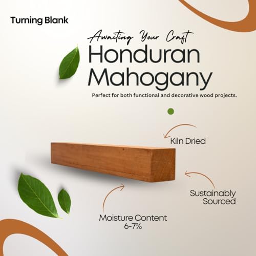 Exotic Wood Zone Mahogany Turning Wood Blanks (4 pcs) - Kiln-Dried Exotic Wood and Raw Lumber for Sustainable Woodworking, Woodcraft, and Lathe Projects (2" x 2" x 6")