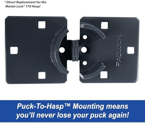 PACLOCK's UCS-7A/770 Hasp and Puck Kit, High Performance 6-Pin Cylinder, One Lock Keyed to a Number U-Pick! w/ 2 Keys, Silver Anodized Aluminum, Double Coated Grey Hasp