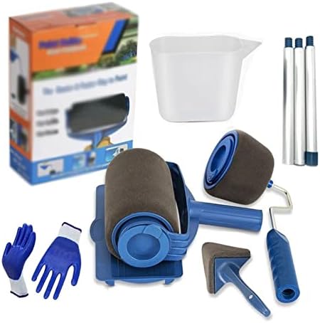 Seamless Paint Roller Brush Tool Flocked Edger Wall Painting Set with Glove