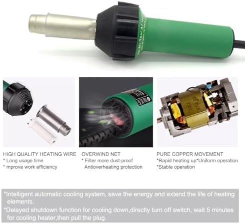 Hot Air Welding Gun PVC Professional Roofing Welding Kits 120V Welding PVC TPO EPDM Single Ply Roofing Membranes 1600W Welding Vinyl Flooring Coverings Linoleum Thermoplastics