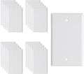 Blank Wall Plates 1-Gang blank Switch Outlet Electrical Cover Plate Unbreakable Thermoplastic Faceplate for Light Receptacle Outlet Switch, White (20 Pack)