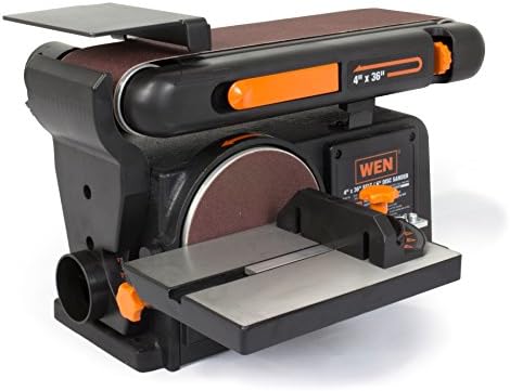 WEN 3923 16-Inch Variable Speed Scroll Saw with Easy-Access Blade Changes and Work Light, Black & 6502T 4.3-Amp 4 x 36 in. Belt and 6 in. Disc Sander with Cast Iron Base