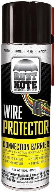 12 Pack - RustKote Wire Protector - Aerosol Can 15oz - Stops Oxidation - Lifts and Repels Moisture - Car/Trailers/RV/Bus/Farm Equipment