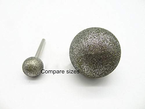 1Pcs 6mm/8mm Shank Spherical Head Diamond Grinding Bit Coated Mounted Points Round Ball Burs Coarse For Stone Drill Metal,25mm (6mm shank)