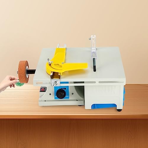 Table Saw Jewelry Making Polisher w/Flex Shaft Multifunctional Bench Grinder Sander Buffing Machine Metal Dental Polishing Woodworking Tool, 800-10000rpm