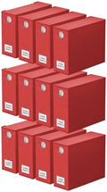 SpaceAid 12 Pack Bed Sheet Organizers and Storage, Foldable Organizer for Linen Closet, Set Folder Keeper With Window XL (Queen & King Size) Bedding Container (Red)