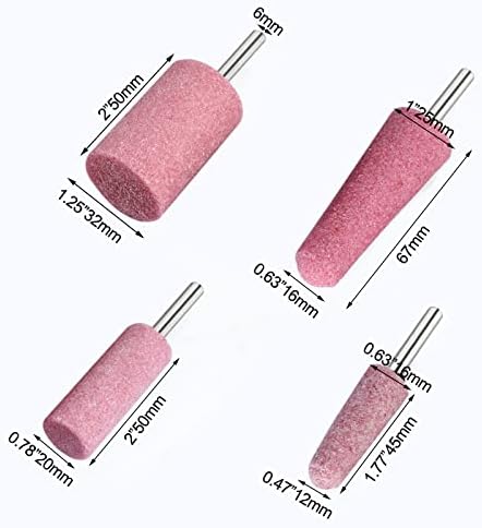 4pcs Longer Round Awl Shape Ceramic Grinding Stone Head Mounted Point Abrasive Tools Grinding Wheel 6mm Shank
