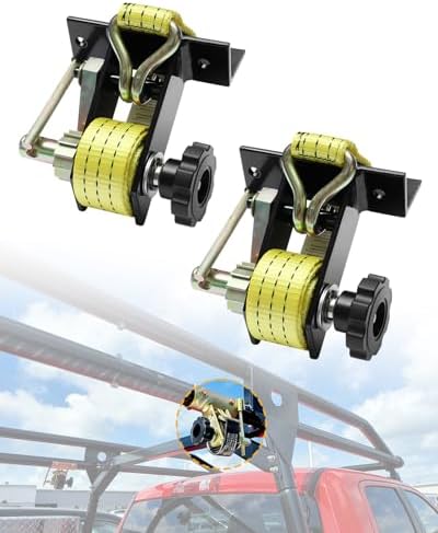 Lumber Rack Straps, Ladder Rack Ratchet Strap, 1.4" Black Square Tube Mount
