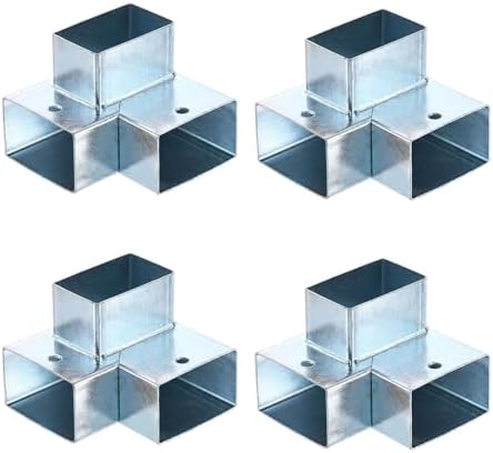 uxcell 3-Way Gazebo Brackets Kit, Right Angle Corner Bracket Woodworking DIY Post Base Kits for 2" x 1.22" Lumber for Outdoor Patio Gazebo Log Cabins (4 Pack)