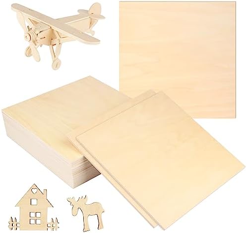 15 PCS 12 Inch Square Basswood Board, Thickness 6 mm, Basswood Sheets, Plywood Sheets for Laser, CNC Cutting, Wood Burning, Drawing Painting, Wood Engraving,GNIEMCKIN