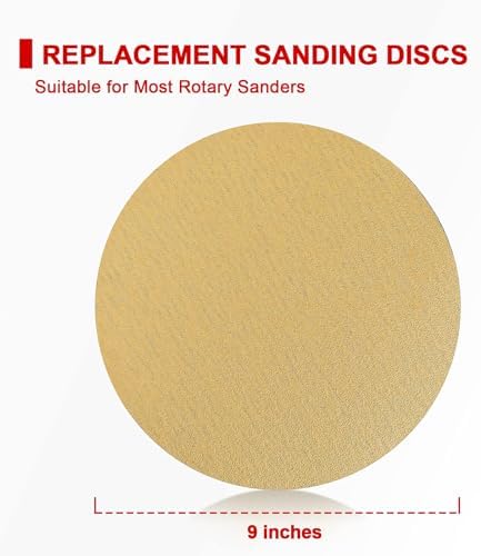 Goldblatt 9 Inch Drywall Sander, with 30pcs Sanding Discs-Hook and Loop 80 x 100/180 Mixed Grit, for Wall Cleaning and Polishing