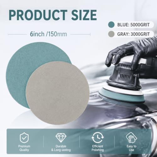 6 Inch Foam Disc Sanding Discs 15PCS Foam Backed Discs 3000 Grit