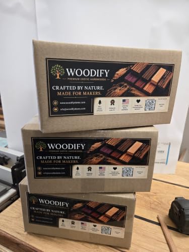 Exotic Hardwood Hobby Pack, 3/4" x 2" x 12", Purpleheart Padauk Wenge Canarywood Premium Lumber for Cutting Board, Charcuterie Board, and Woodworking Projects (2x18)