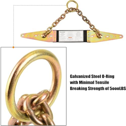 Heavy Duty Chain Reusable Halo Anchor With 1/4"×3" lag Screws For Any Pitch [16d Nails Not Provided] | Zinc-Plated Steel | Fall Restraint | Fall Arrest | Positioning | ANSI & OSHA Compliant