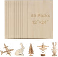 OMTech 36 Pack Birch Plywood Sheets, 12x24 Inch Plywood Sheets for Crafts, 1/8" Thick Wood for Laser Cutting Engraving, Unfinished Wood Boards for DIY Projects Drawing Painting