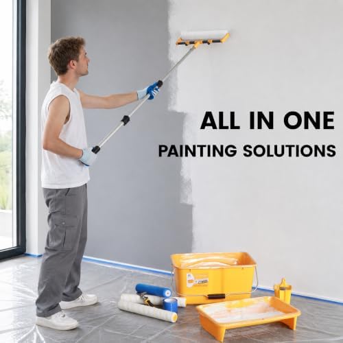 VOOMEY 18 Inch Paint Roller Kit with 1.34M Extension Pole