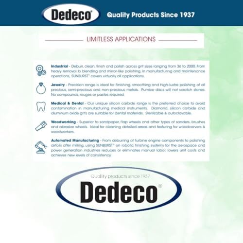 Dedeco Sunburst Radial Bristle Discs 48-Pack - 5/8" Curved Knife-Edge - Light Green 14000 Grit (Ultra-Fine, 1 Micron) - Aluminum Oxide for Polishing & Finishing