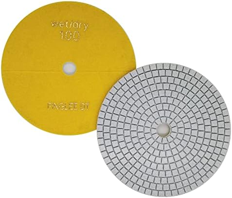 1Pc 7 inch Diamond Polishing Pad Wet/Dry Tile Polishing Pad for Grinder,for Concrete Marble Quartz Stone Countertop Granite Polishing. (Grit 100)