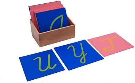 Adena Montessori Sandpaper Letters, Capital Case Cursive, with Box