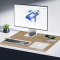 VASUHOME 32" x 20" Brown Tempered Glass Desk Mat with Beveled Edge - Ergonomic Desk Protector, Dry Erase Surface, Ideal Table Top Protector for Home & Office
