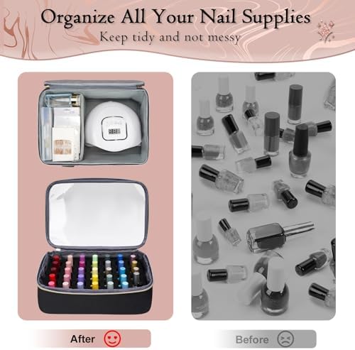 YOREPEK Large Nail Polish Organizer Case Holds 70 Bottles (15ml/0.5 fl.oz)