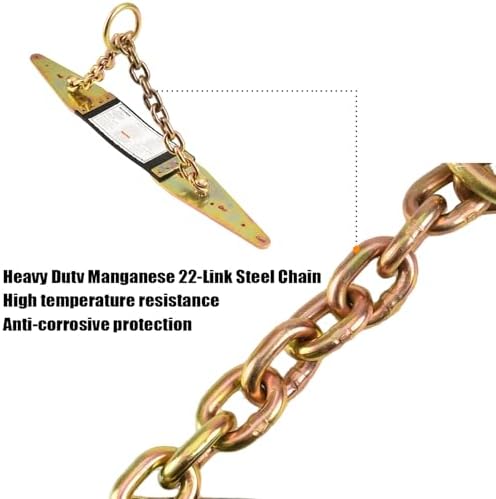 Heavy Duty Chain Reusable Halo Anchor With 1/4"×3" lag Screws For Any Pitch [16d Nails Not Provided] | Zinc-Plated Steel | Fall Restraint | Fall Arrest | Positioning | ANSI & OSHA Compliant