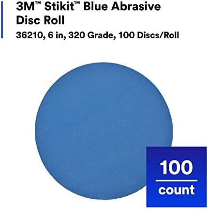 3M Stikit Blue Abrasive Disc Roll, 321U, 36210, 6 in, 320+ Grade, No Hole