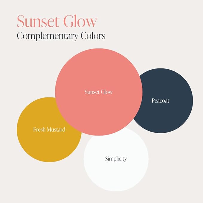 Country Chic All-in-One Chalk Paint for Furniture, Cabinets, Home Decor, Eco-Friendly, Matte Finish, Built-In Primer & Top Coat for Wood, Metal - Sunset Glow (Coral Pink) - Pint 16 oz (475 ml)