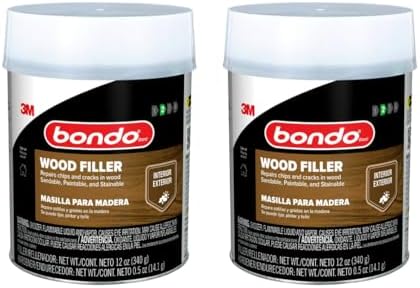 Bondo FD-PT-ES Wood Filler 12 oz with Hardener 0.5 oz, Pack of 2