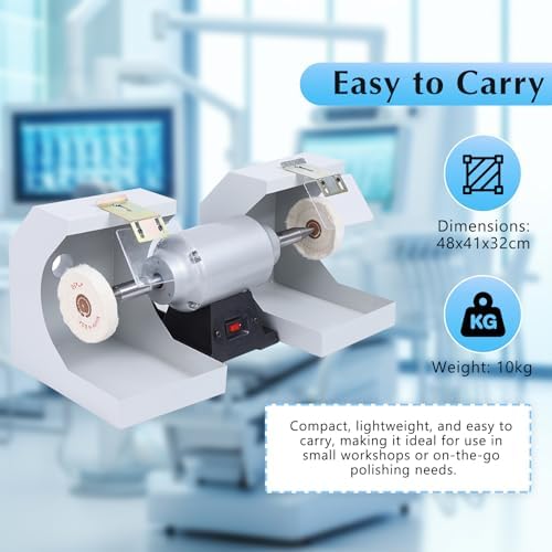 110V Dental Polishing Polish Lathe Machine, 550W Dental Laboratory Lathe Buffing Grinder Polisher Polishing Machine 3000RPM, Polishing Machine Dental Lab Polisher for Jewelry Casting