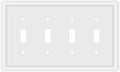 Quad Toggle Light Switch Cover Plate White Classic Decorative Light Switch Plates Cover 4-Gang Wall Plate Cover