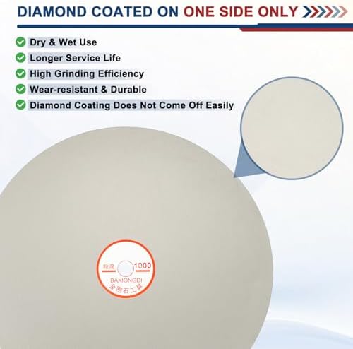 10 Inch x 1/2" Arbor Diamond Flat Lap Disc, 1000 Grit