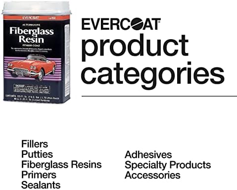 Evercoat Fiberglass Auto Resin - Waterproof & Impact-Resistant Formula - 128 Fl Oz