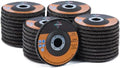 40 Pack 4.5" x 7/8" Premium Calcined Alumina Flap Disc, 40 Grit Type 29, 4 1/2 for Angle Grinder, Flap Sanding Disc for Stainless Steel, Metal, Wood