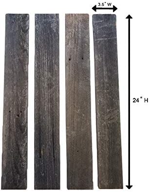 Rustic Weathered Reclaimed Wood Planks for DIY Crafts, Projects and Decor (6 Planks - 24" Long)