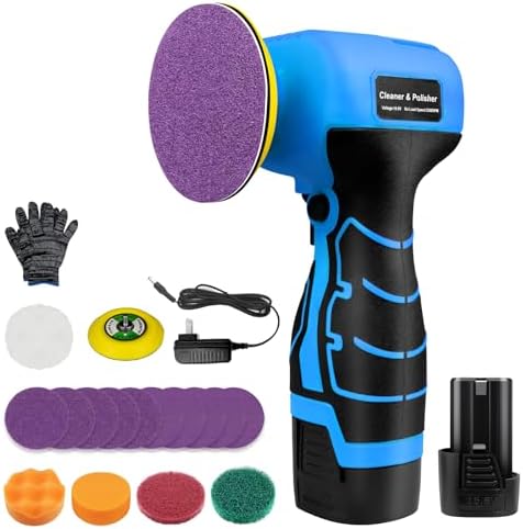 Cordless Sander, 3" Palm Sander with 16.8V 2.0Ah Li-ion Battery, 3500RPM Mini Polisher, 19 Accessories Sanders Tool for Sanding/Polishing/Waxing/Cleaning