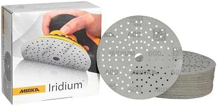 Mirka Iridium 6 Inch 600 Grit Premium Ceramic Blend Sanding Discs, 50 Pack
