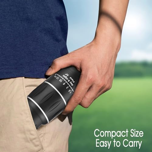 16X52 Mini Monocular Telescope High Powered for Adults, Birthday Gifts for Men Dad Him Husband Teen Boys, BAK4 & FMC Prism Scope for Birdwatching Outdoors Hunting, Cool Gadgets for Men