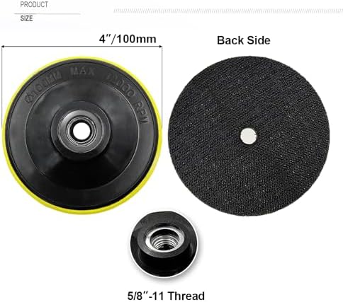 SHDIATOOL 4-Inch Backer Pad Backing pad of Foam Plastic Body with 5/8-Inch-11 Thread for Diamond Polishing Pads Pack of 10