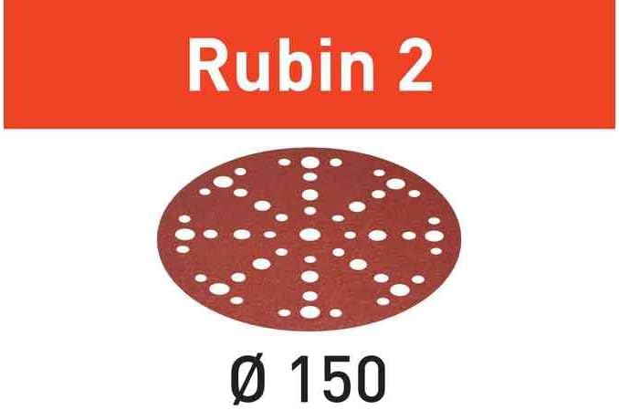 Festool 575188 Rubin 2 P80 Grit 6-Inch (150mm) Diameter Abrasive Sanding Discs, 50-Pack