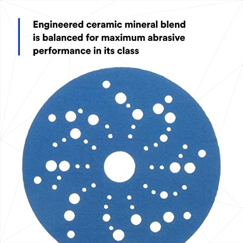 3M Hookit Blue Abrasive Disc, 321U, 36159, 5 in, 120+ Grade, Multi-Hole