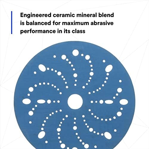 3M Hookit Blue Abrasive Disc, 321U, 36183, 6 in, 600+ Grade, Multi-Hole