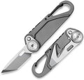 TACRAY Vinto 5-in-1 Titanium Keychain Multitool Mini Pocket Knife, Grey