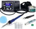 YIHUA 939D+ I Soldering Station, Upgraded, 75 Watt Equivalent with 3 Memories, °C/°F LCD display, Sleep Function, Automatic Shutdown & Brushed Aluminum Panel(Iron-burn Resistant)