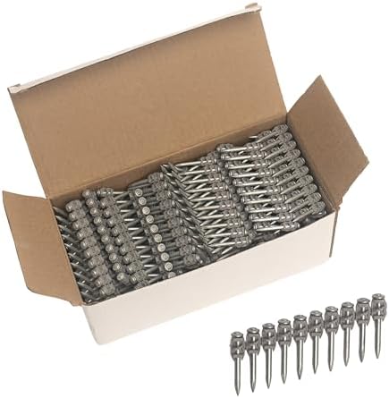 1000x Collated Concrete Nails 1-1/4 Inch (32mm) for Hilti BX 4 (BX4) Cordless Concrete Nailer, B4 MX Collated Strip, Full Round Head Hardened Steel Pins for Metal Track, Drywall & Concrete